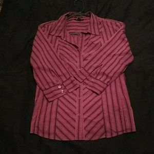 Purple and black striped blouse